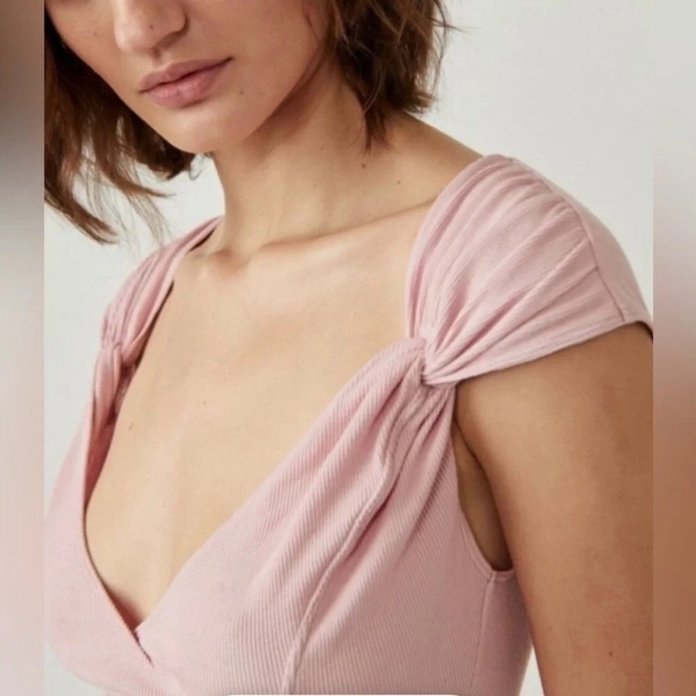 Free People Intimately FP Another Love Bodysuit in Silver Pink Size L - Picture 6 of 15